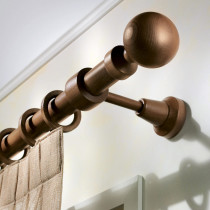 Basics - Bastone decorativo a pressione per tenda da doccia, con  decorazione a strati, 107 - 183 cm, bronzo